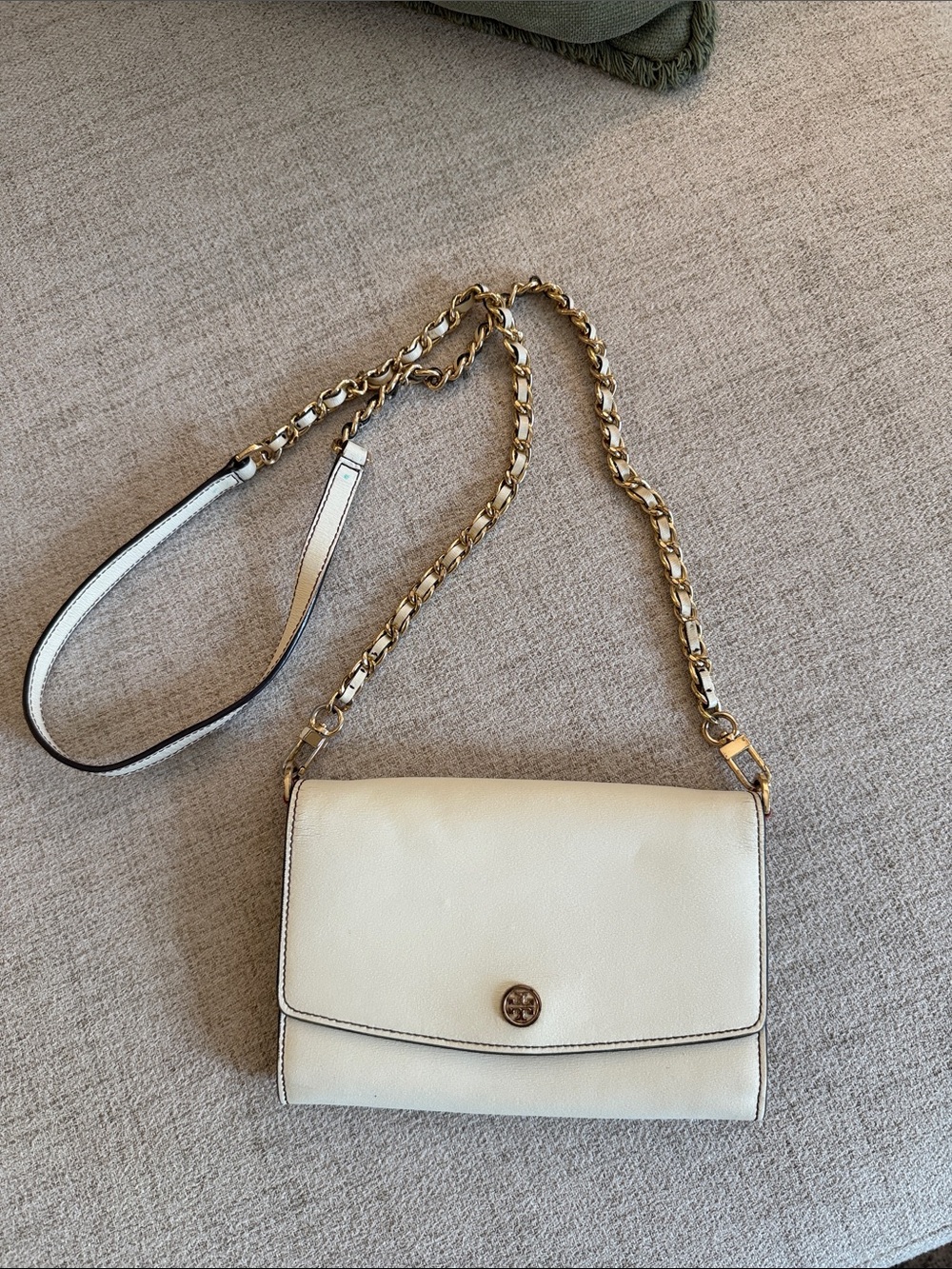 Tory Burch Britten Chain Crossbody Bag Ivory